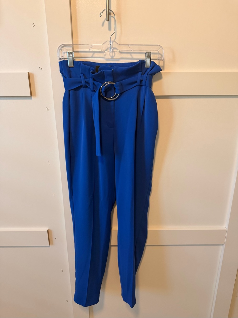 Express High-Waist Trousers with D-Ring Belt - Royal Blue